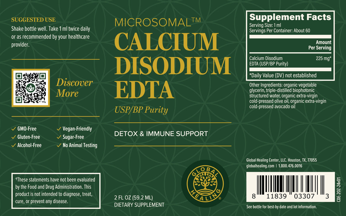 Calcium Disodium EDTA Supplement Ingredients and Facts Label