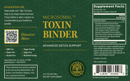 Global Healing Microsomal Toxin Binder Supplement Facts and Ingredients Label