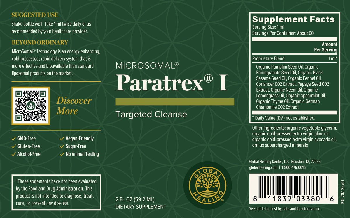 Paratrex I Ingredients and Facts Label