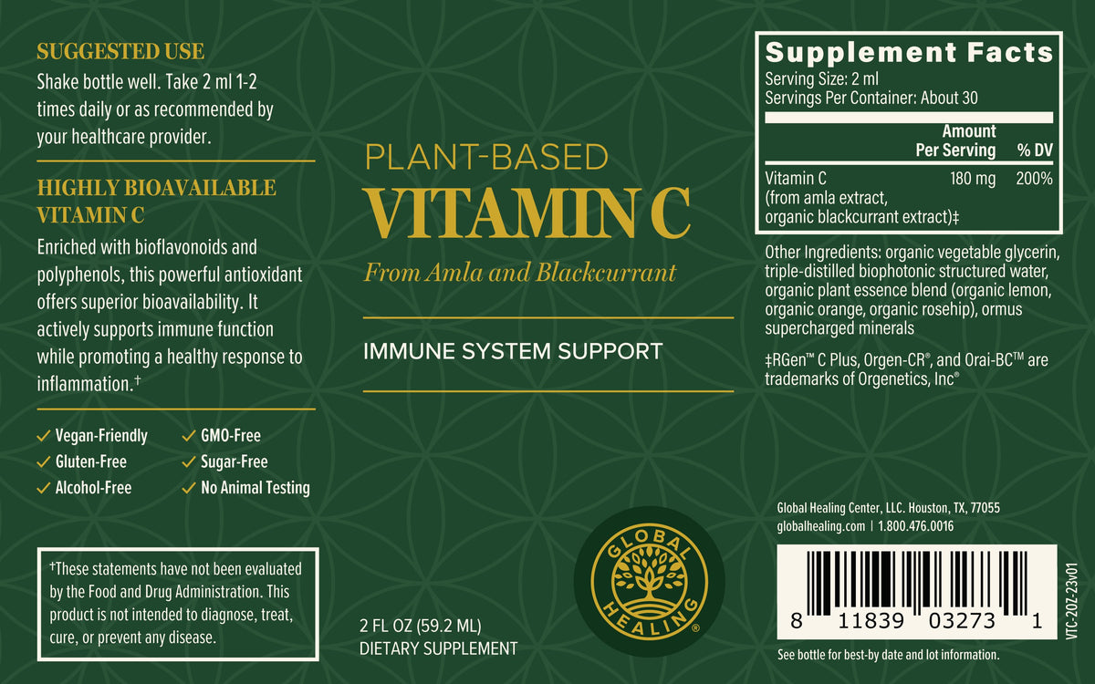 Abeytu Naturals Vitamin C Ingredients and Facts Label